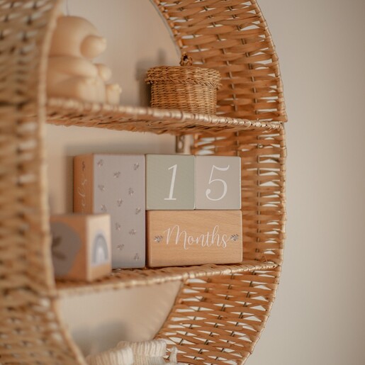 Label Label Drvene Milestone Kockice – Olive Green