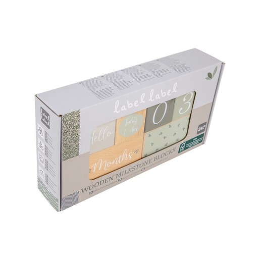 Label Label Drvene Milestone Kockice – Olive Green