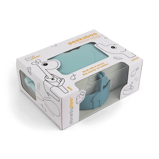 Done by Deer Set za jelo Prvi obrok Peekaboo - Deer friends Blue