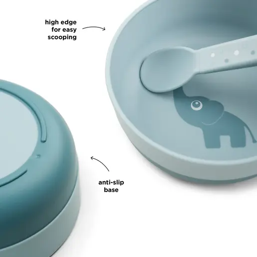 Done by Deer Foodie zdjelica s anti-slip bazom - Elphee Blue