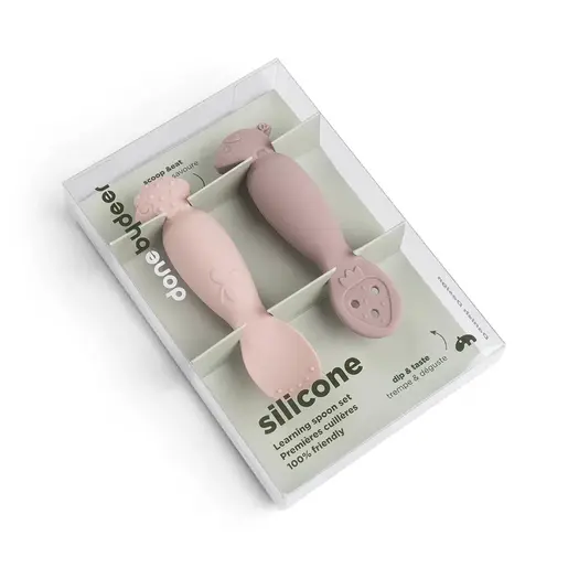 Done by Deer silikonske kašikice za prve zalogaje (2 kom) - Tiny Farm Powder