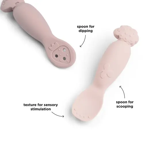 Done by Deer silikonske kašikice za prve zalogaje (2 kom) - Tiny Farm Powder