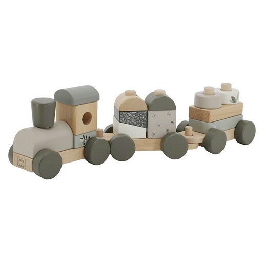 Label Label Drveni didaktički vozić za slaganje - Olive Green