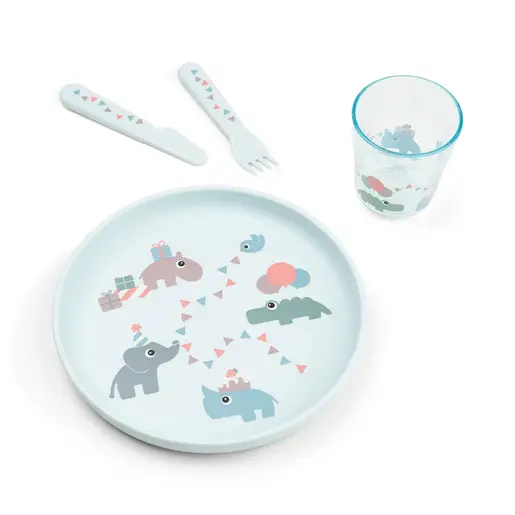 Done by Deer Dječiji set za jelo Foodie - Celebration Blue