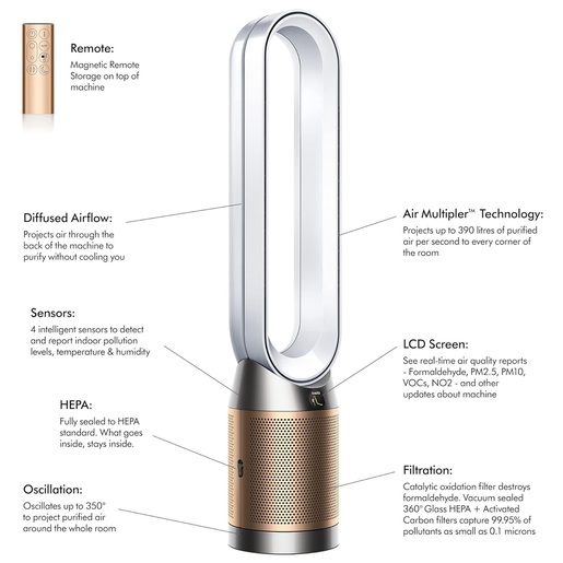 Dyson pročišćivač zraka TP09 Pro Purifier Cool Formaldahyde, White/Gold
