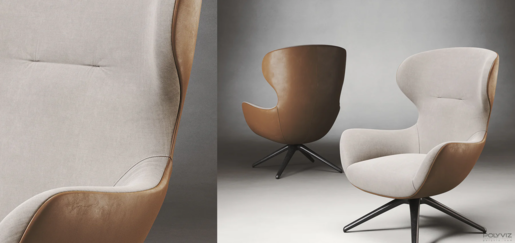 Queen Bombay lounge stolica L21 - bež/oker