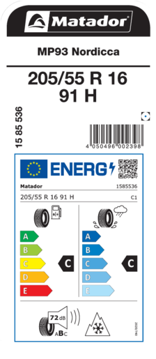Matador 205/55R16 91T MP93 Nordicca zimska guma
