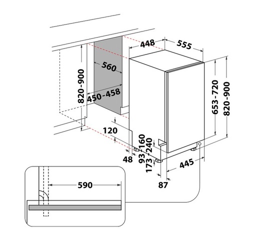 Indesit perilica posuđa DSIO 3M24 C S