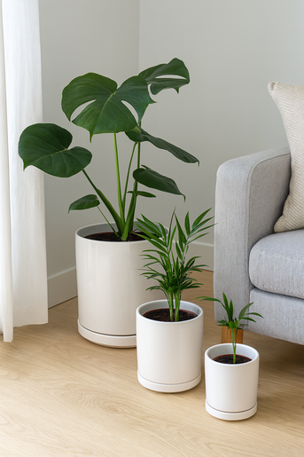 BIZZOTTO saksije Eliza set 3/1 sive