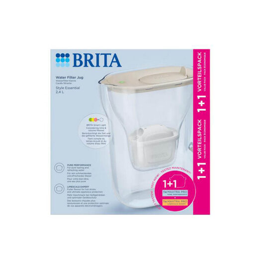 Brita Style Essential bokal za filtriranje vode 2,4L bež + 2 GRATIS filtera