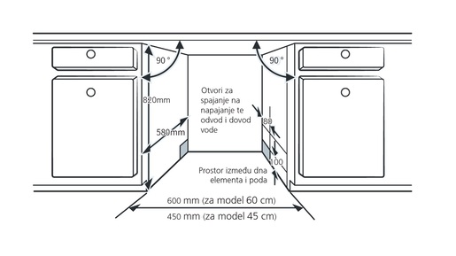 Končar perilica posuđa PP60IM8A