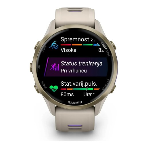 GARMIN Forerunner 970 sportski pametni sat, 47mm, Soft Gold Titanium French Gray/Indigo