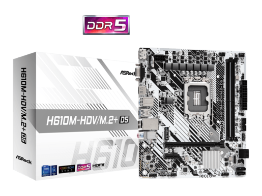 ASROCK matična ploča H610M-HDV M.2+ D5, Intel H610, 2xDDR5, VGA, HDMI,DP, micro ATX