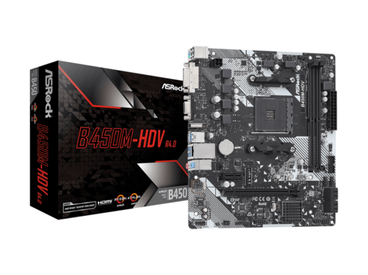 ASROCK matična ploča B450M-HDV R4.0, AMD B450, AM4, 2xDDR4, VGA, DVI, HDMI, micro ATX