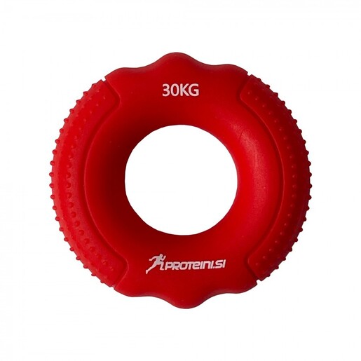 PROTEINI.SI GUMENI PRSTEN ZA JAČANJE PRSTIJU I PODLAKTICE, 30KG - CRVENI