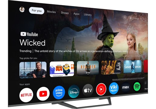 TESLA QLED televizor Q65E655GUS, 4K Ultra HD, Google TV, HDR, HLG, Dolby Vision,  tamno siva