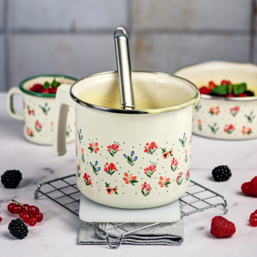 Metalac lonac za mlijeko CVETNA RADOST 14cm/1,9l