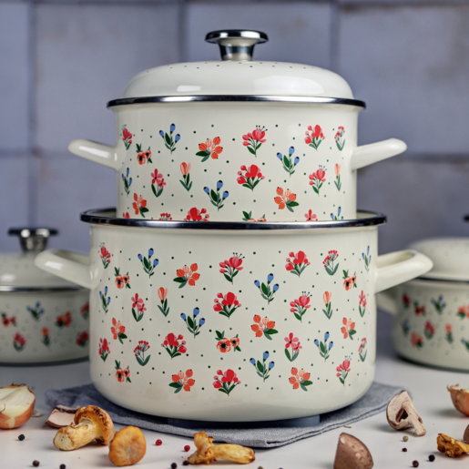 Metalac duboka šerpa sa poklopcem CVIJETNA RADOST 16cm/1,9lit