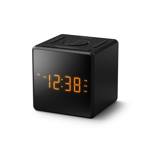 Philips radio sa satom TAR4500; Velik, jasan zaslon; Sustav s dva alarma; FM digitalno podešavanje; Praktični USB-C priključak; boja crna
