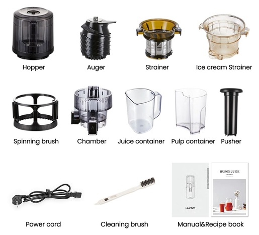 HUROM sokovnik H70ST-BES02TG hladno cijeđenje; 50 rpm; Titanium Gray