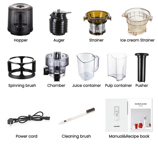 HUROM sokovnik H70ST-BES02WH hladno cijeđenje; 50 rpm; White