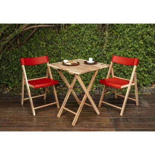 Balkonski set sklop.drv.3/1 NATURAL RED