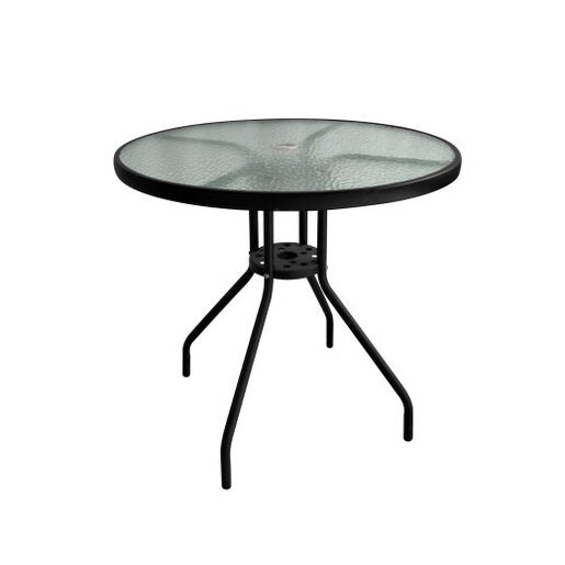Stol fi 80x72cm stakleni crni CANCUN