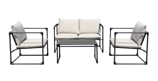 Baštenska garnitura crno/bijela BALI