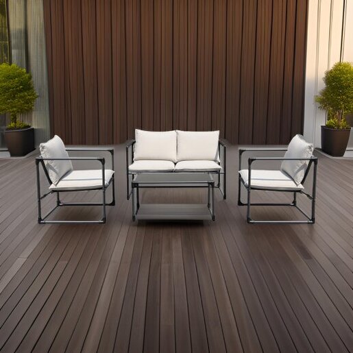 Baštenska garnitura crno/bijela BALI