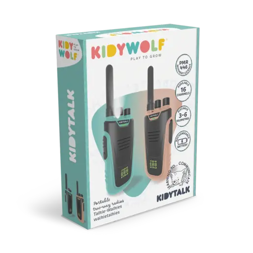 Kidywolf KIDYTALK Walkie-talkie za djecu (6 km domet) – Nude Cyan