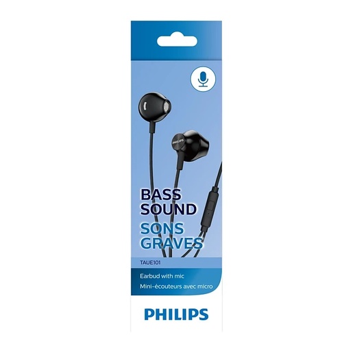 Philips TAUE101BK/00 In-ear slušalice; promjer zvučnika 14,2mm; dužina kabla 1,2 m; frekvencijski odziv 20-20 000Hz; boja crna
