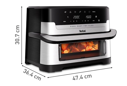 TEFAL friteza na vrući zrak EY922DE0 Easy Fry Flex, dvostruka, 9 L