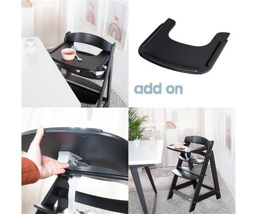 Roba Kids Drvena hranilica za bebe Sit Up Flex, Crna