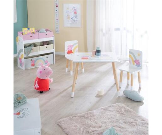 Dječji stol i stolice Peppa Pig, bijela/prirodno drvo