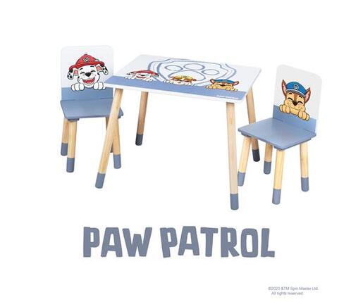 Dječji stol i stolice Paw Patrol, bijelo/plavo drvo