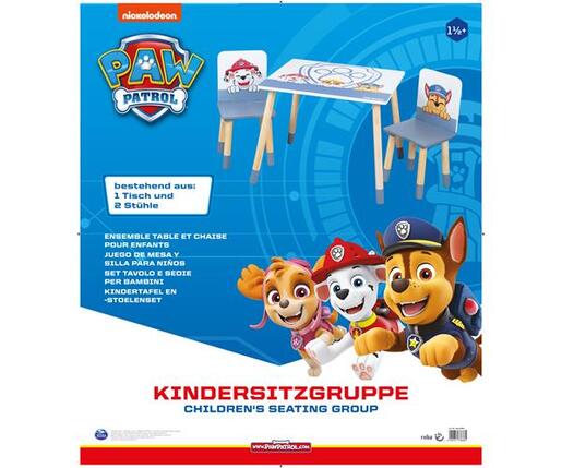 Dječji stol i stolice Paw Patrol, bijelo/plavo drvo