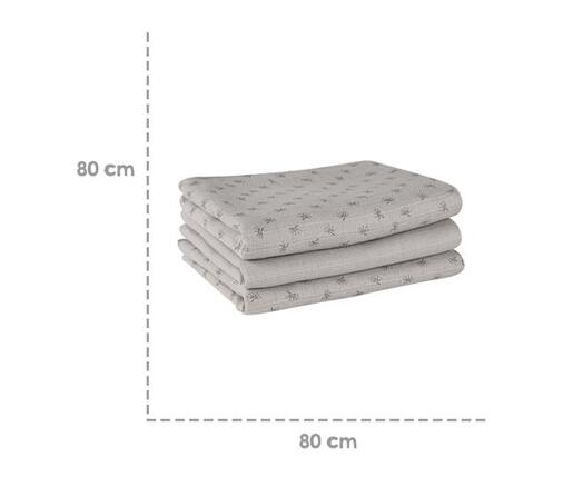 Roba Kids Muslin pelene Lil Planet 80x80 cm, 3 kom/Sive