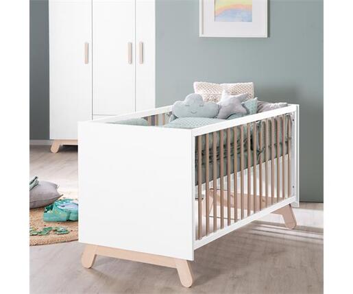 Roba Kids Kombinirani krevet 70 x 140 cm, bijeli/prirodno drvo, podesiv na 3 visine