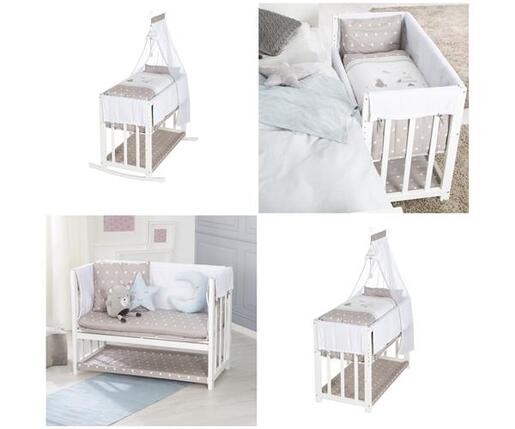 Roba Kids Kolijevka Liebhabär 4u1 sa posteljinom, Bijela