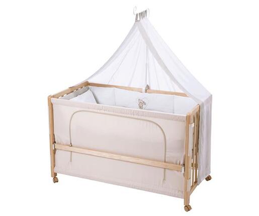 Roba Kids Drveni krevetac sa setom posteljine i baldahinom 60x120 cm