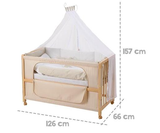 Roba Kids Drveni krevetac sa setom posteljine i baldahinom 60x120 cm