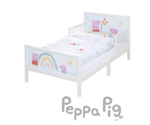 Krevet Peppa Pig 70 x 140 cm uključujući rešetkastu ogradu i posteljinu