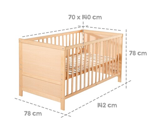 Roba Kids Krevetić, 70 x 140 cm, prirodno drvo