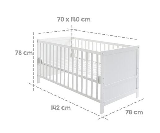 Roba Kids Krevetić, 70 x 140 cm, bijelo drvo