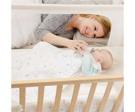 Roba Kids Drveni krevetac sa ogradicom i vrećom za spavanje 60x120 cm