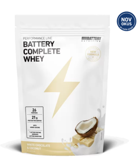 Battery Complete Whey – bijela čokolada i kokos, proteini, 800g