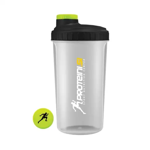 Proteini.si Shaker Transparent-Black, 700ml, šejker crno-providni