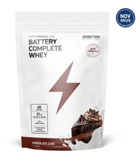 Battery Complete Whey, čokoladna torta, proteini, 800g