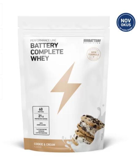 Battery Complete Whey, čokoladna torta, proteini, 1800g