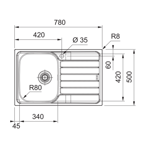 Franke sudoper Spark SKX 611-78 desni